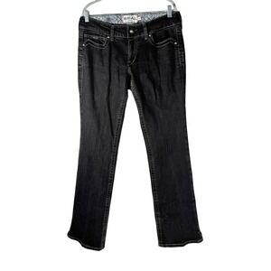 Ariat Real Denim Women's Black Wash Bootcut Jeans Size 31R Embellished Pockets